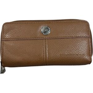 Stone Mountain Wallet & Checkbook‎ Purse Bag Genuine Leather Tan 2 Piece Set